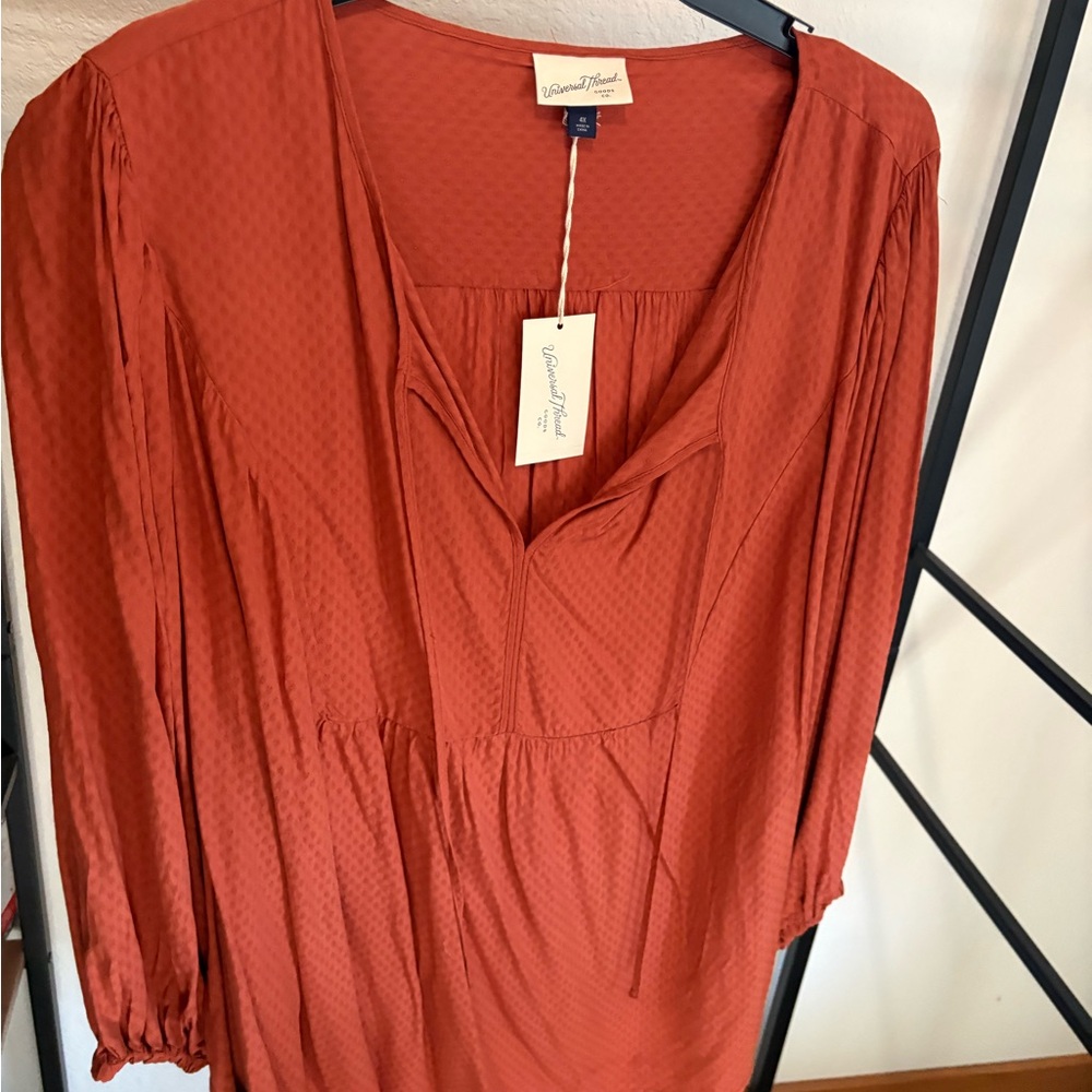 Universal Thread Rust Textured Blouse - Picture 3 of 3